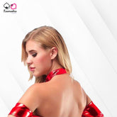 Kaamastra women Shiny Leather Sexy Choker-Red
